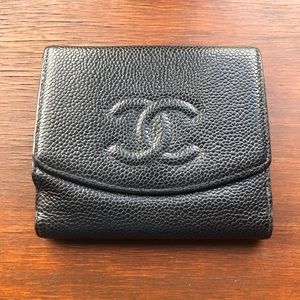 Authentic Chanel Caviar Leather Wallet